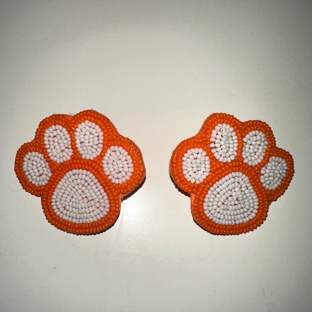 Clemson University Paw Print Earrings
